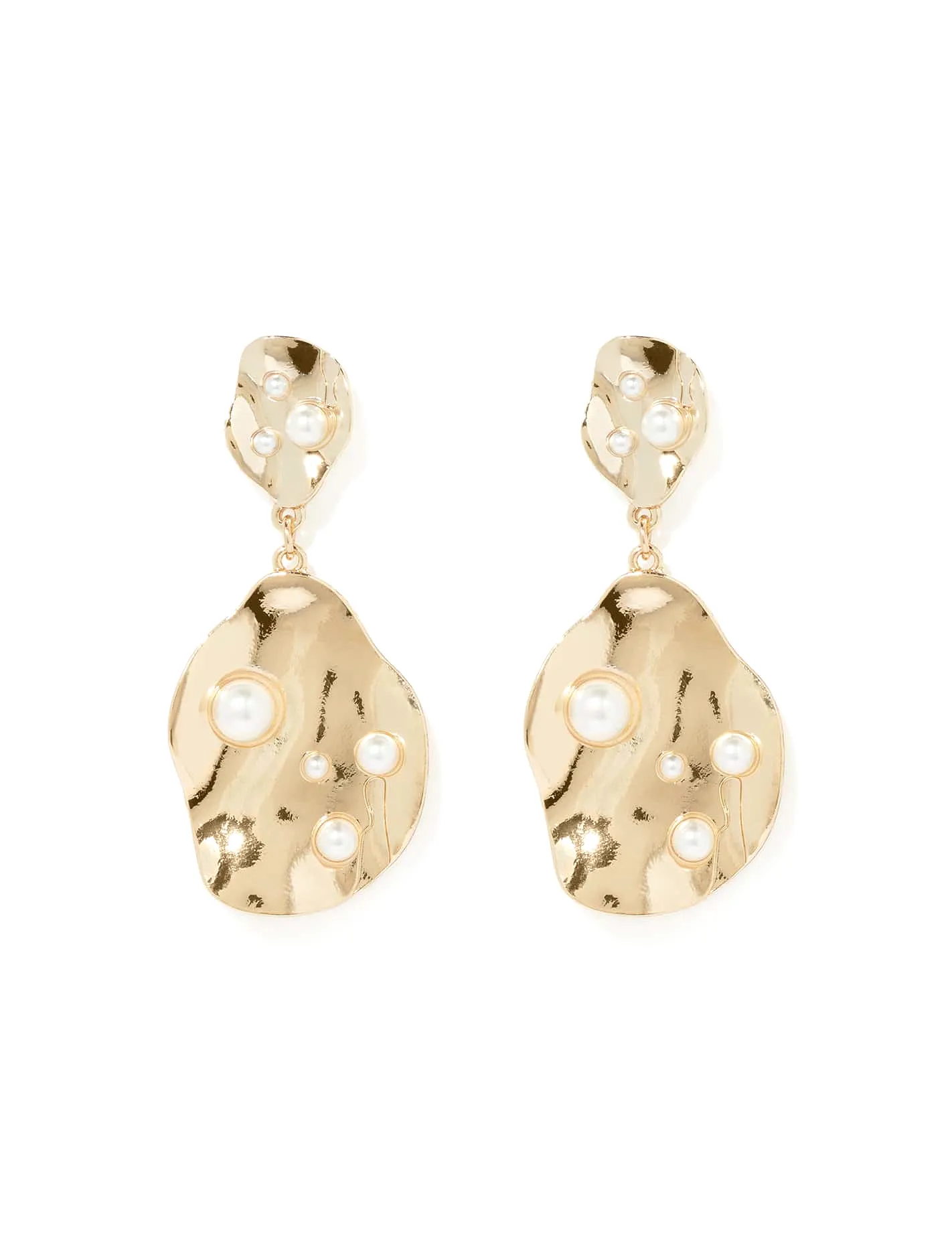 Signature Jenifer Textured Pearl Disc Earrings