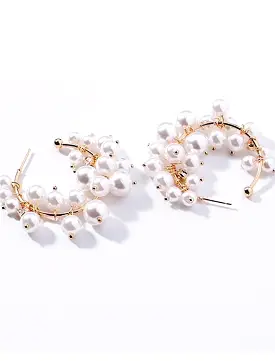 Small Pearl Hoop Earrings