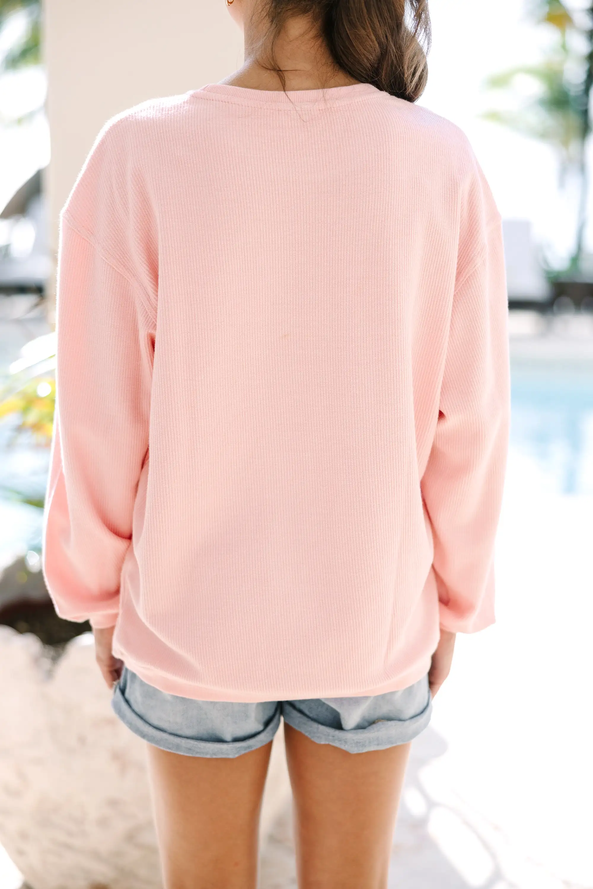 Summer State of Mind Blush Embroidered Sweatshirt