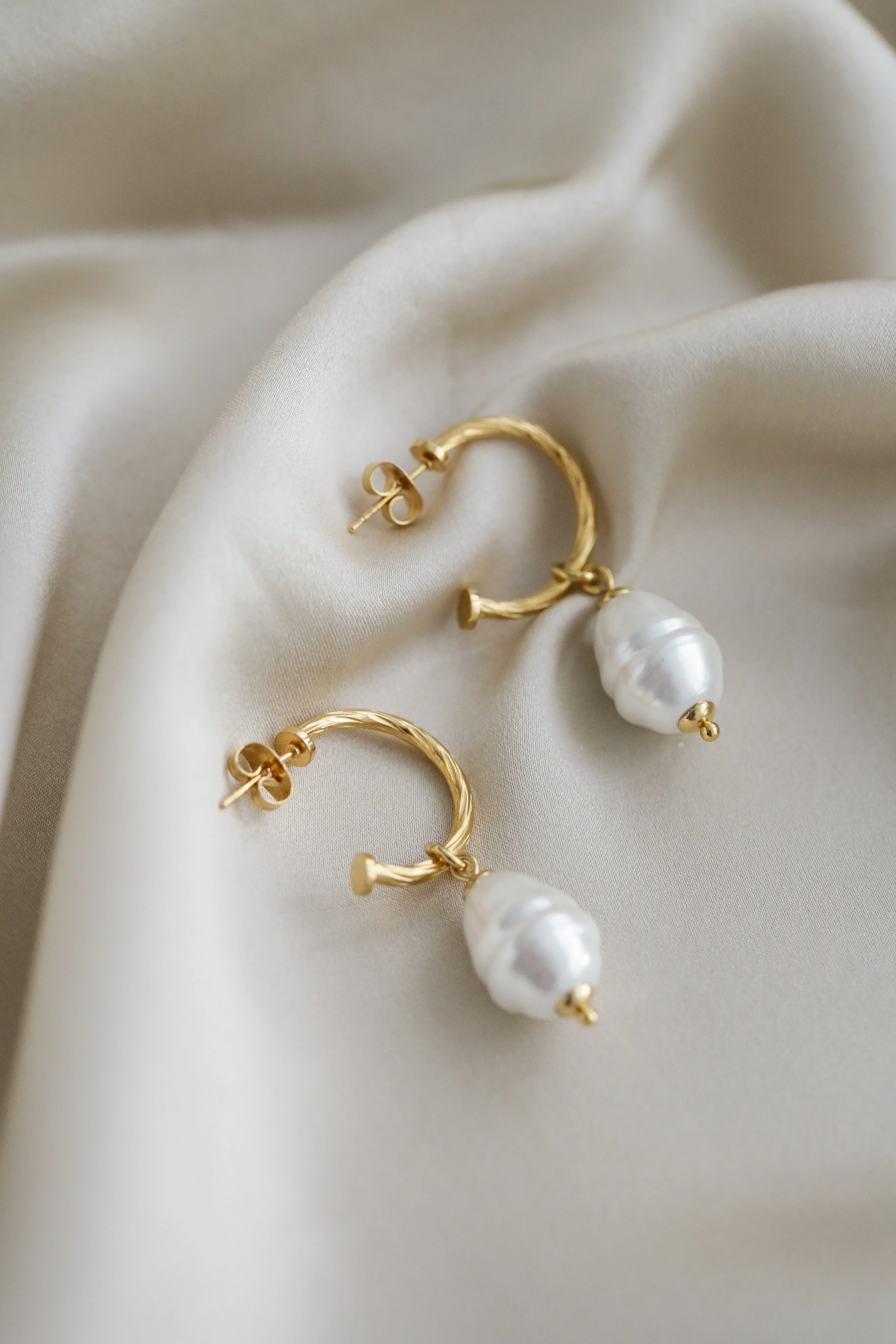 The Heart - Pearl Hoops