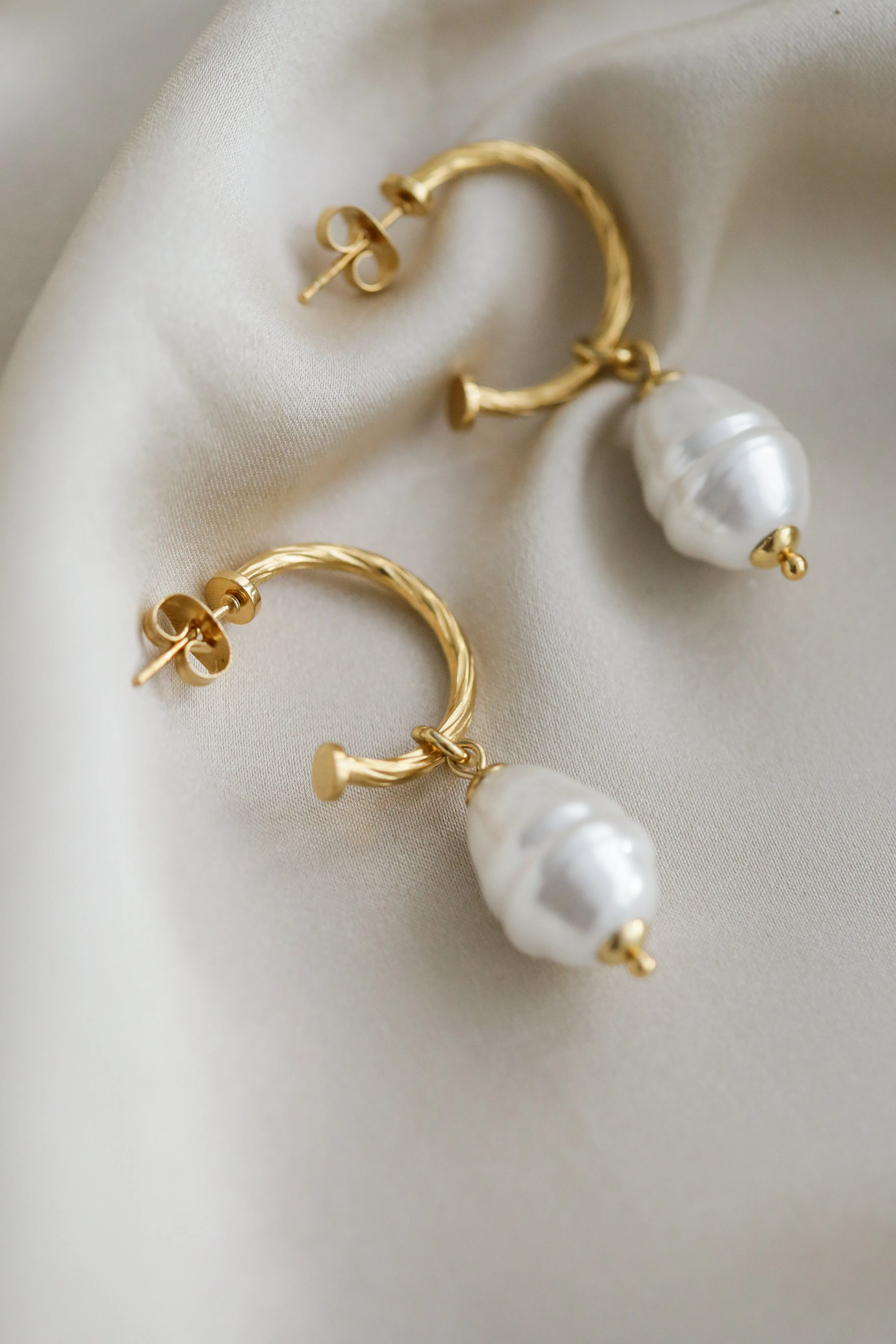 The Heart - Pearl Hoops