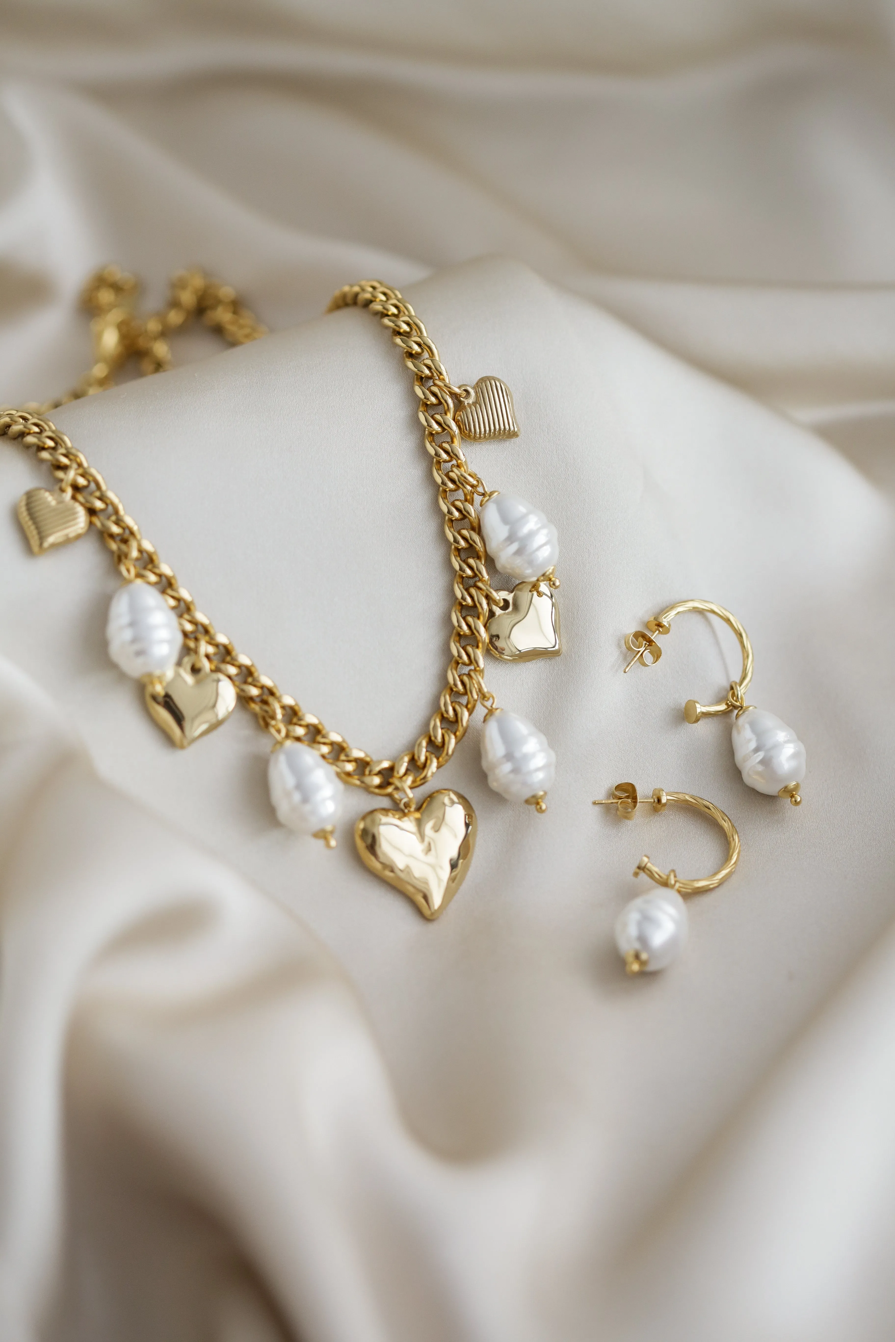 The Heart - Pearl Hoops