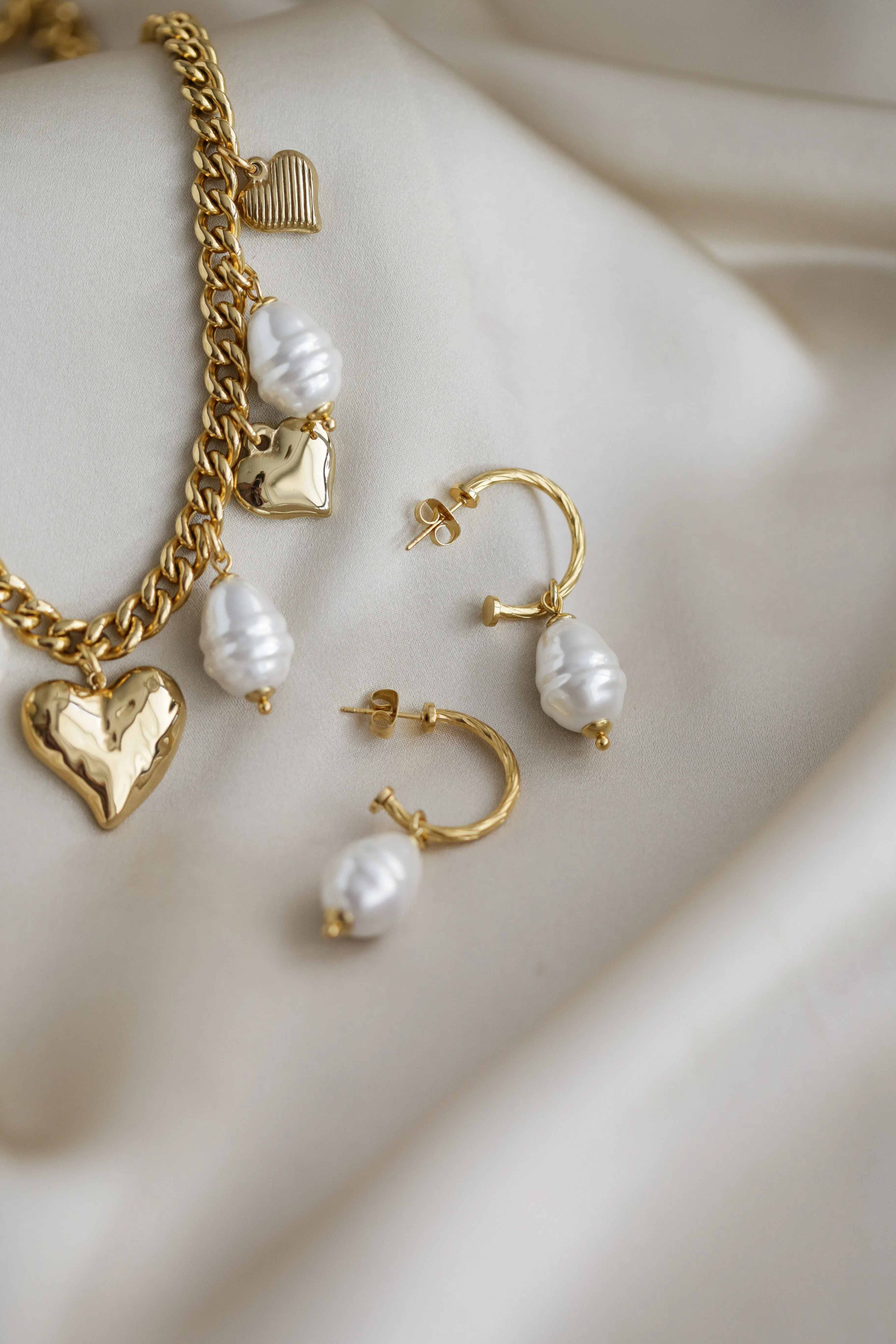 The Heart - Pearl Hoops