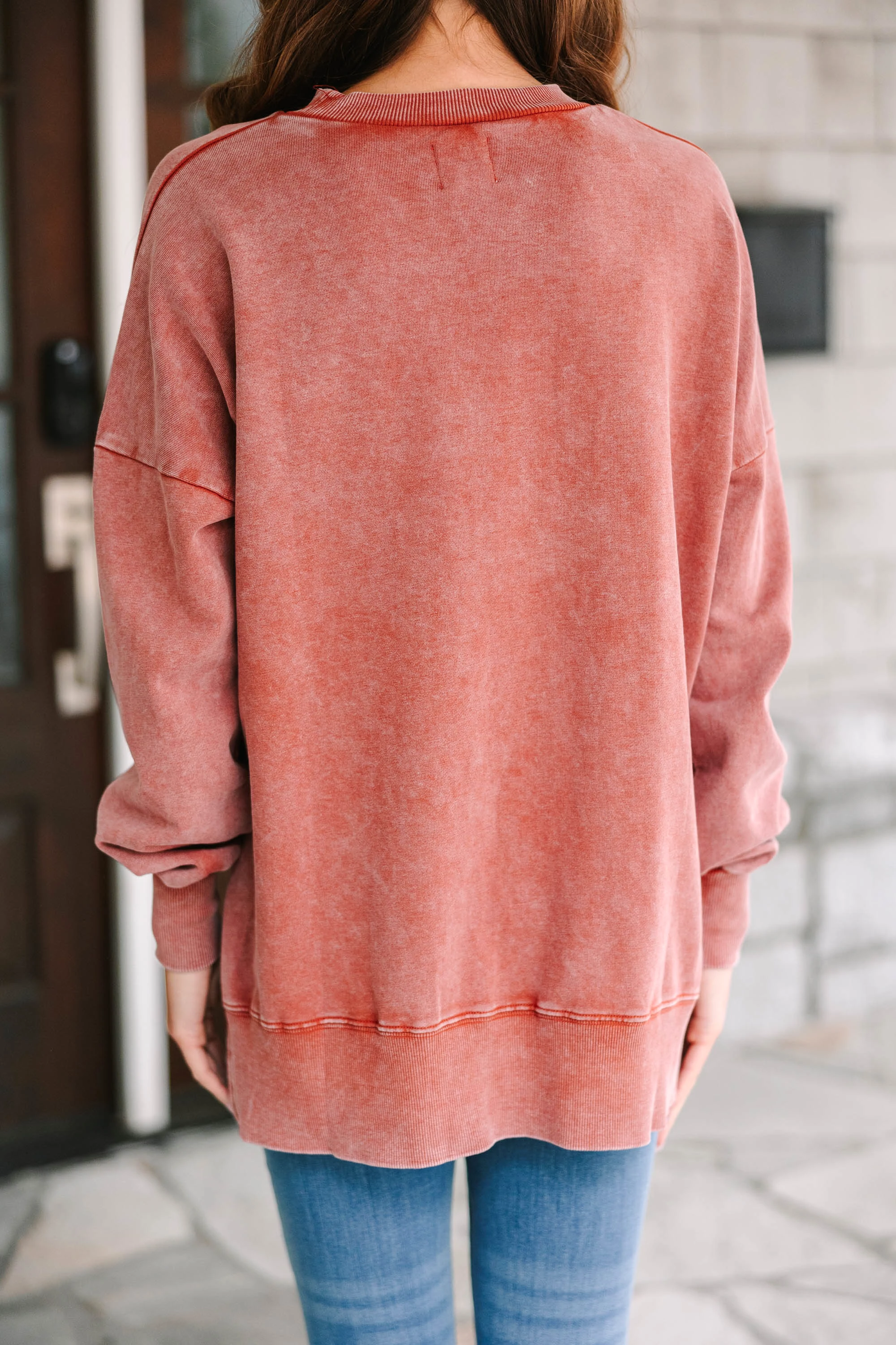 The Slouchy Rust Red Pullover