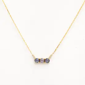 Three Rose-cut Blue Sapphire Equilibrium Necklace