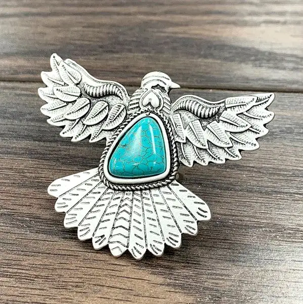 Thunderbird Turquoise Adjustable Ring