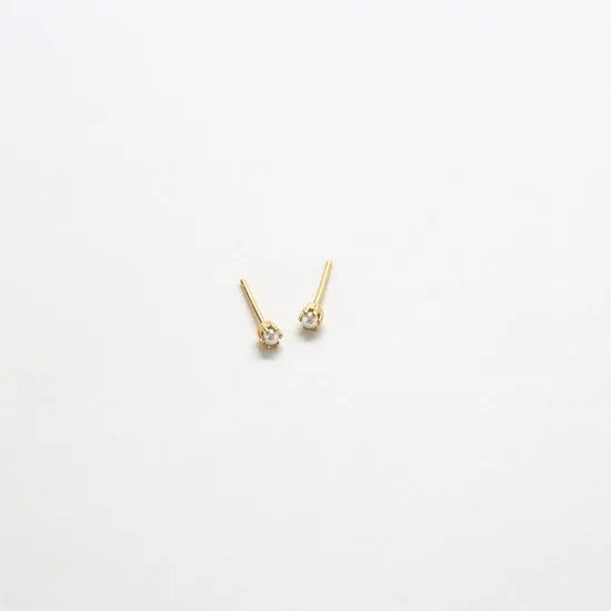 Tiny Pearl Gold Studs