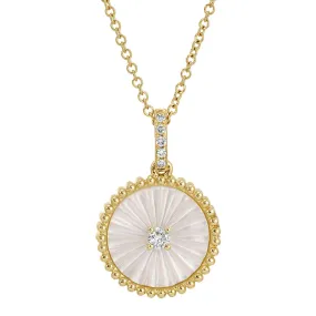 TORIE MOTHER OF PEARL FLUTED DISC NECKLACE