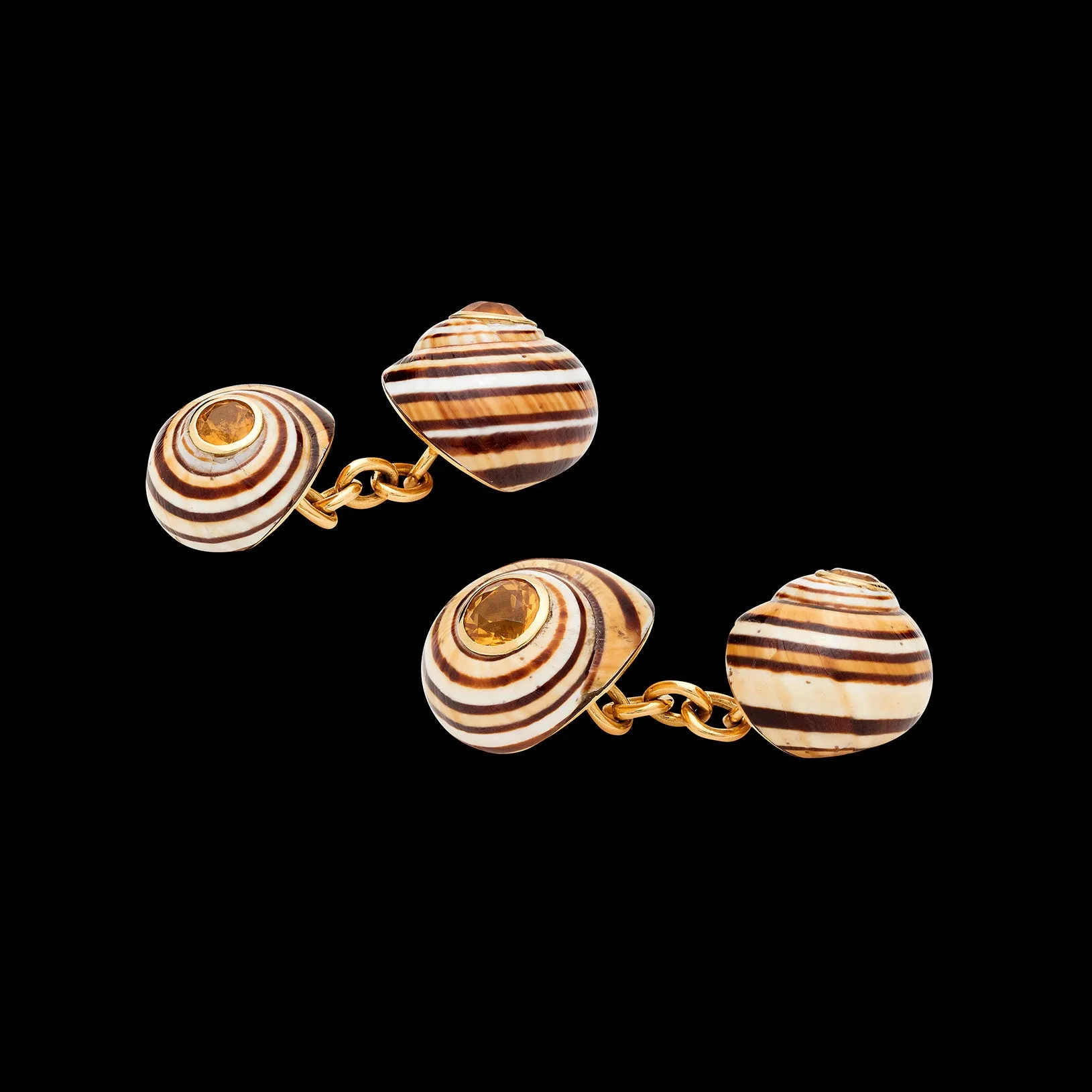 Trianon Shell and Citrine Double-Sided Cufflinks