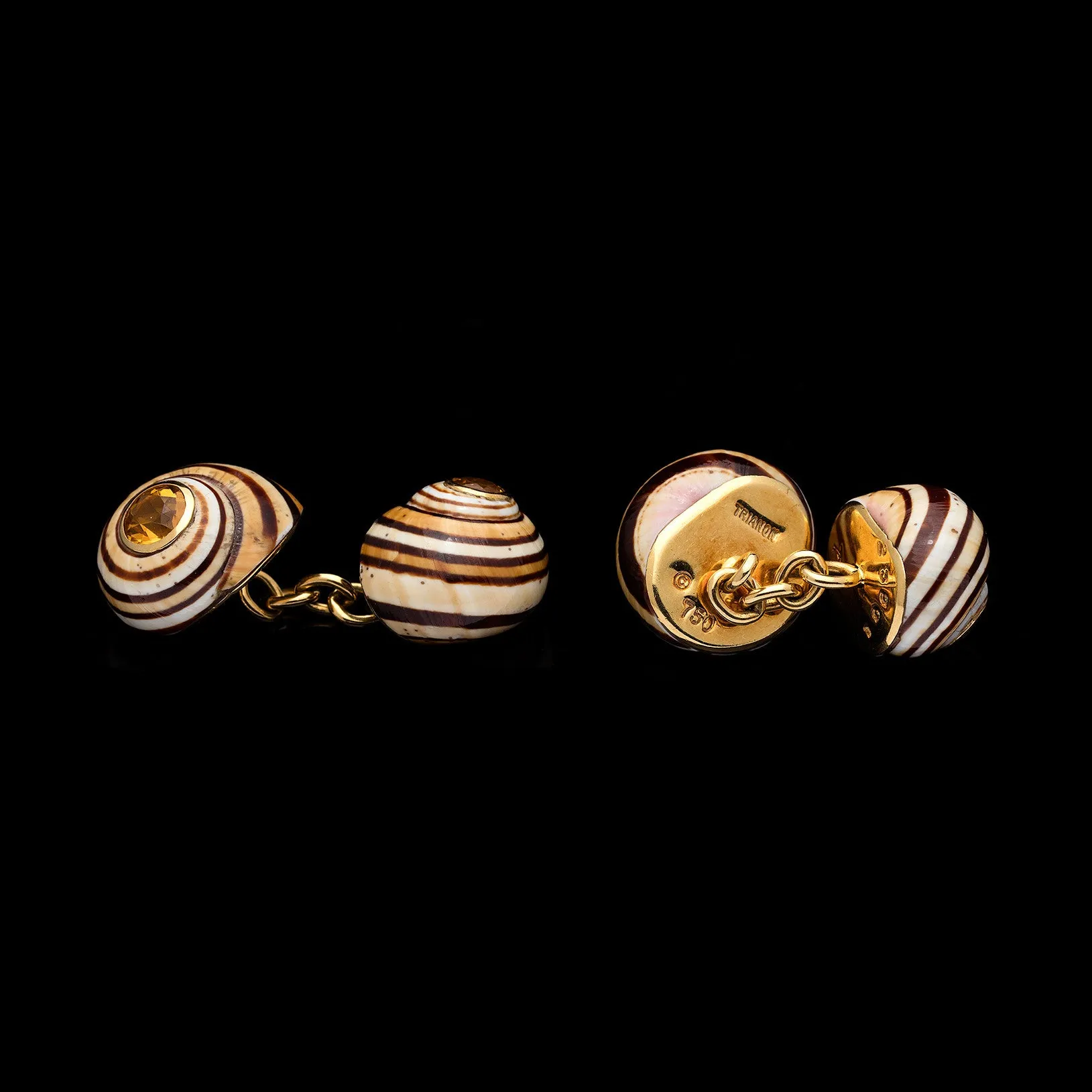 Trianon Shell and Citrine Double-Sided Cufflinks