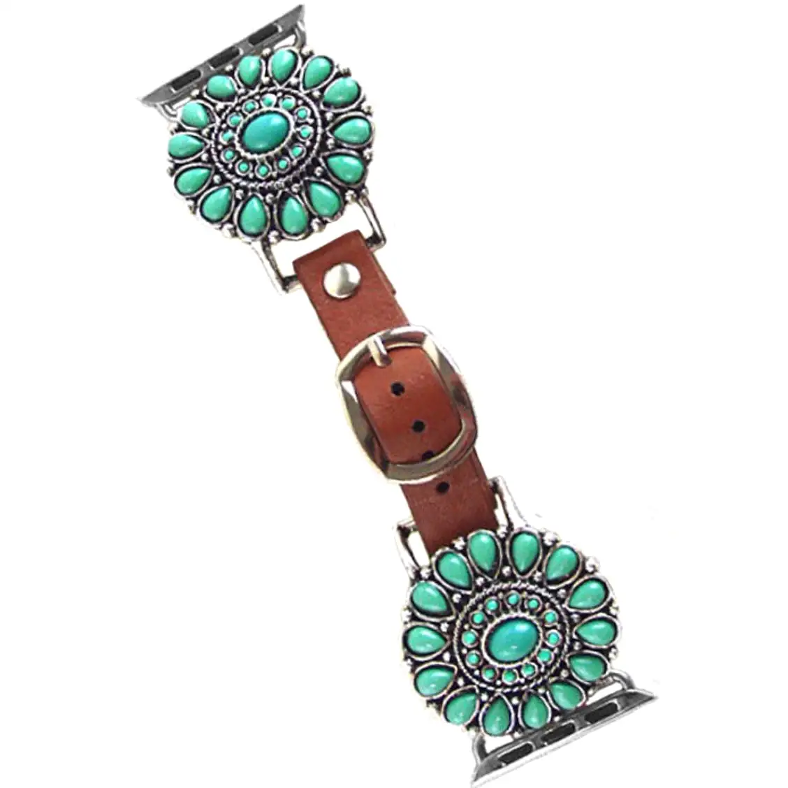 Turquoise Flower Concho Gemstone Apple Watch Band