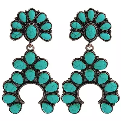 Turquoise Squash Blossom Earrings