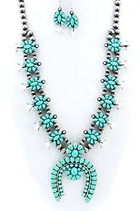 Turquoise Squash Blossom Necklace