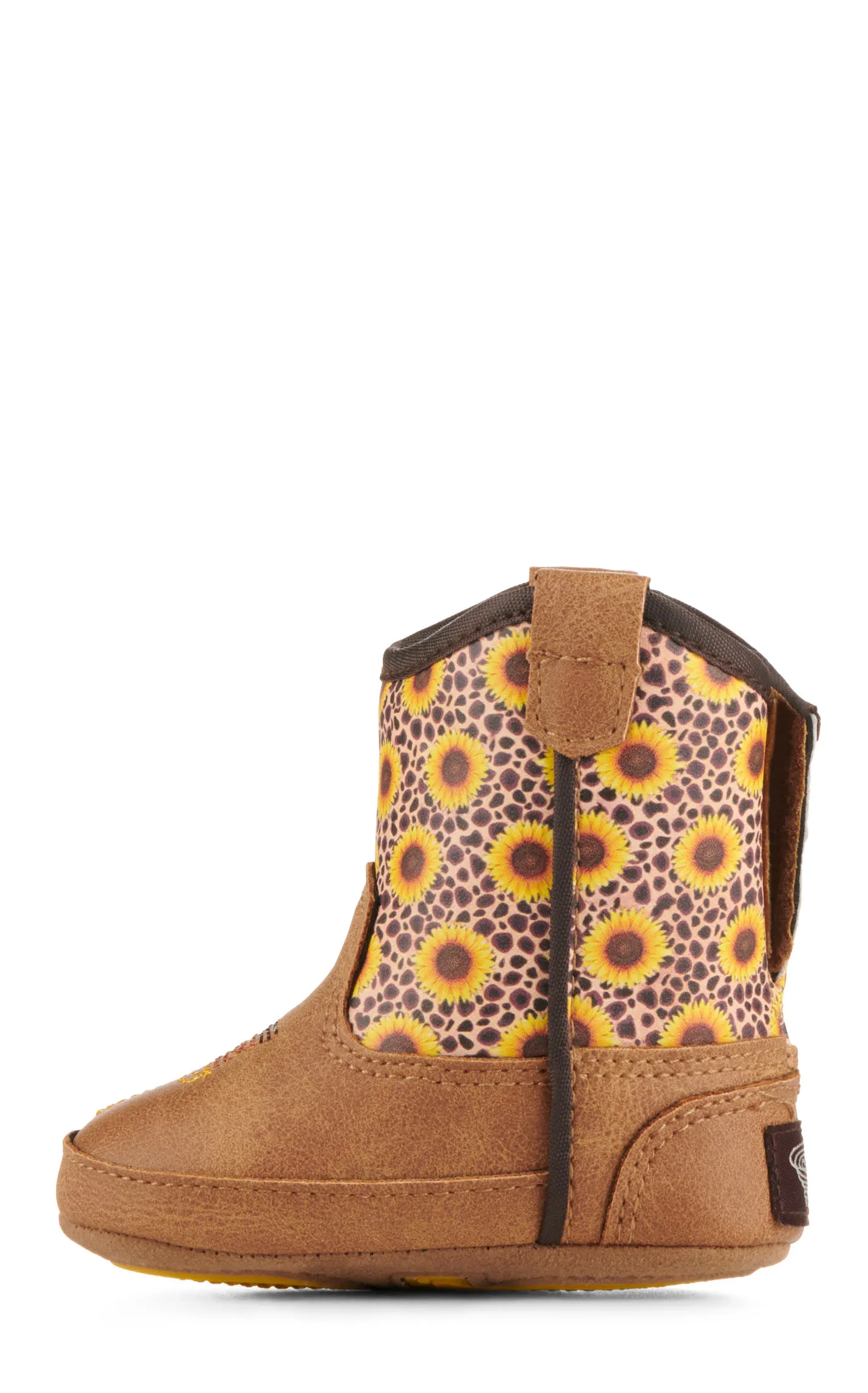 Twister Infant Baby Bucker Sunnie Tan and Sunflower Print Round Toe Cowboy Boots