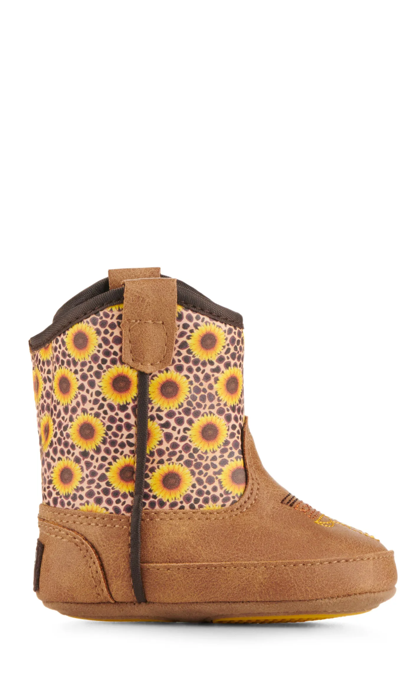 Twister Infant Baby Bucker Sunnie Tan and Sunflower Print Round Toe Cowboy Boots