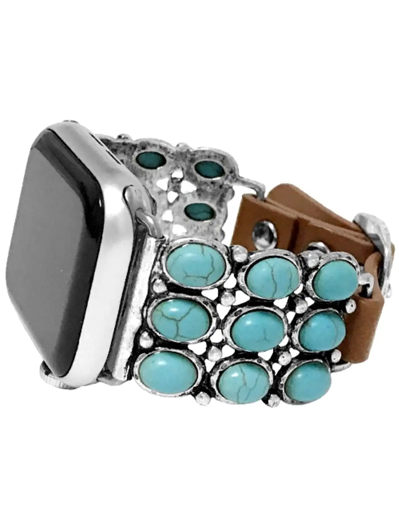 Western Concho Oval Gem Stone Apple Watch Band