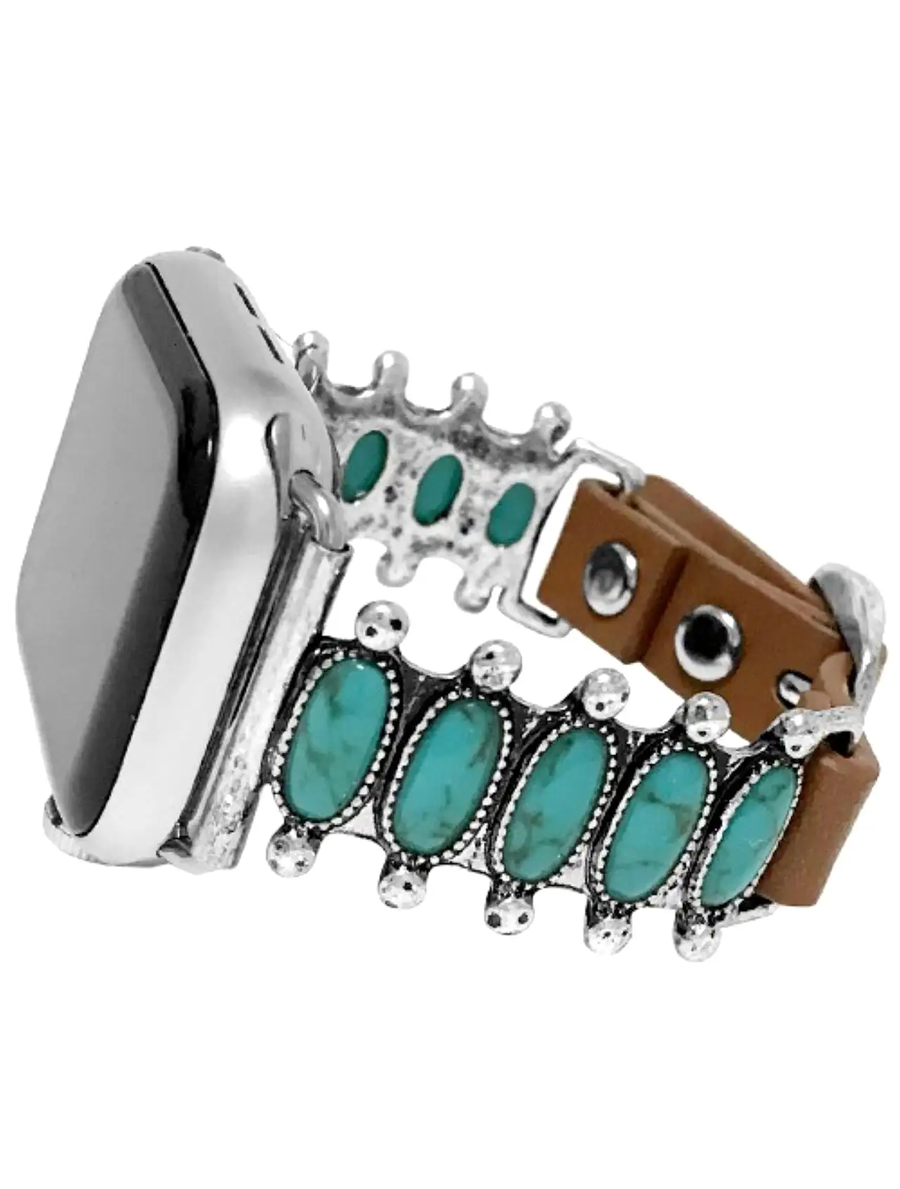 Western Concho Style Gem Stone Apple Watch Band