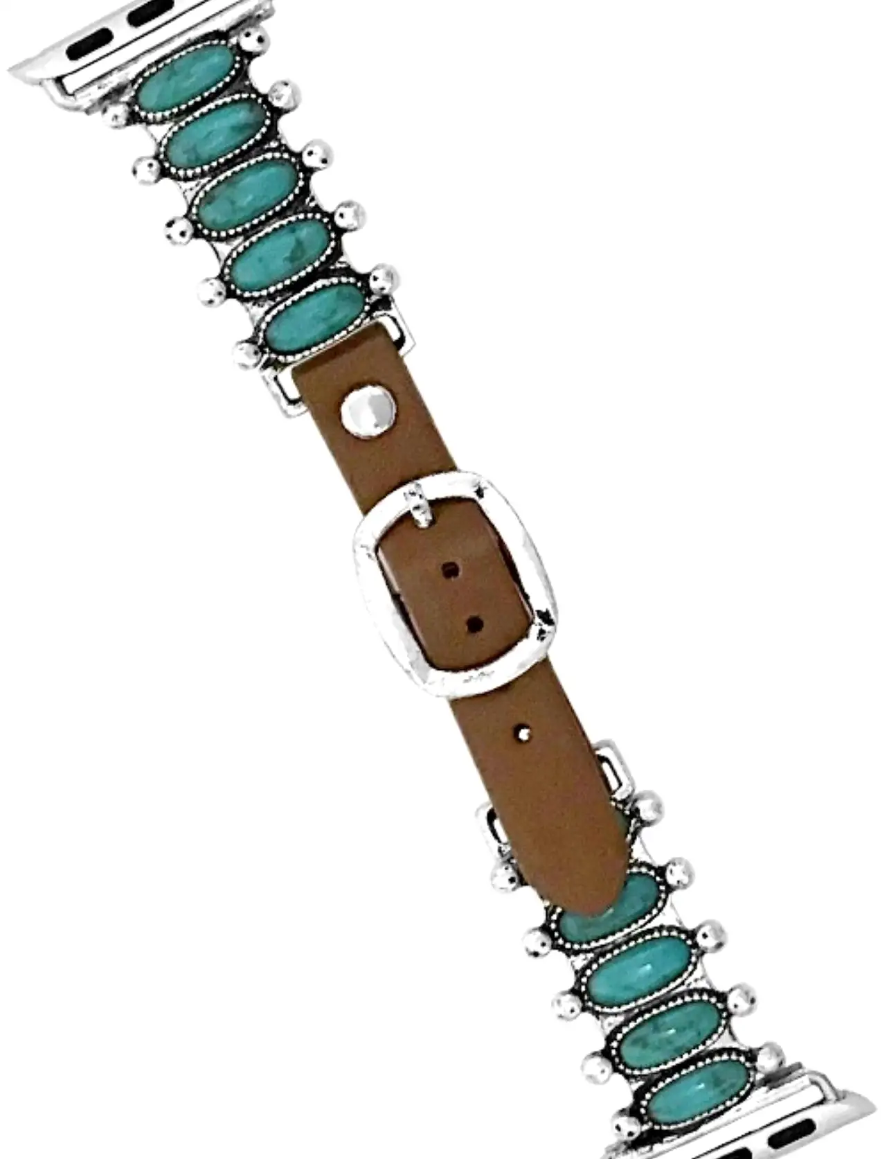 Western Concho Style Gem Stone Apple Watch Band