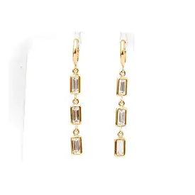 White Sapphire Brick Brigade Strand Earrings