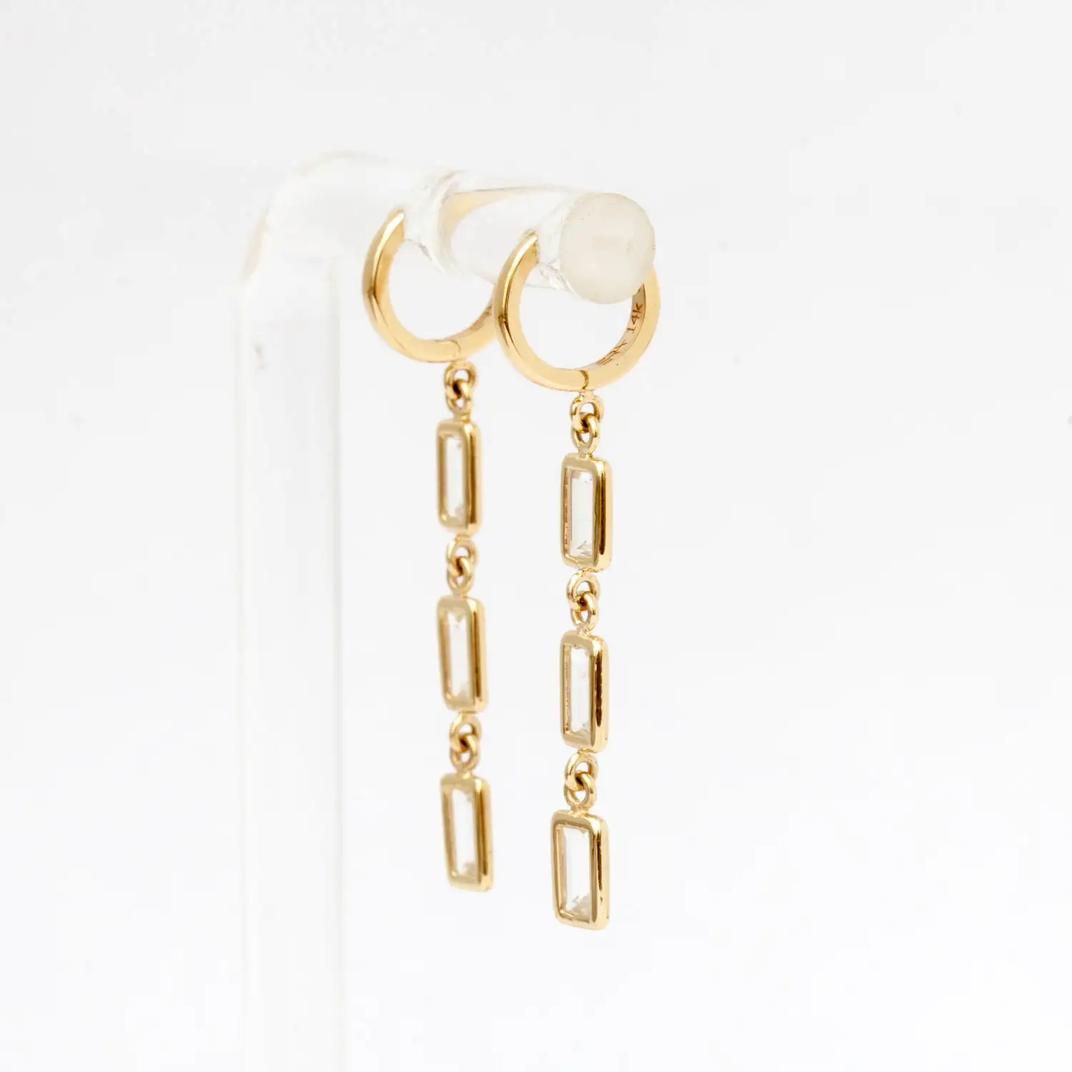 White Sapphire Brick Brigade Strand Earrings