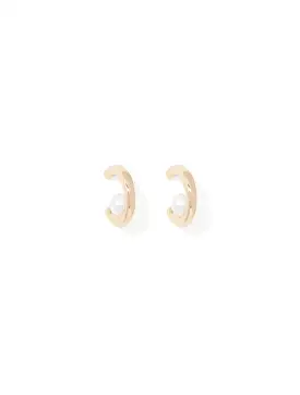 Willow Wavy Pearl Stud Earrings